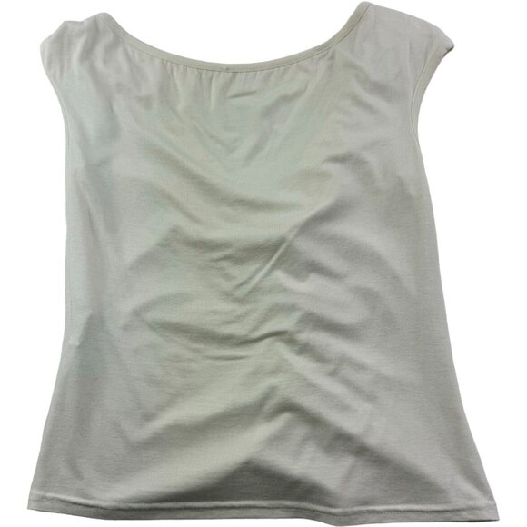 La Petite Francaise White Viscose Elastane Depose Tank Top Womens Size M/L - Picture 4 of 5
